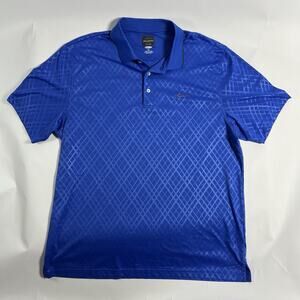 Greg Norman for Tasso Elba Play Dry Golf Men’s XL Polo Blue Geometric Logo